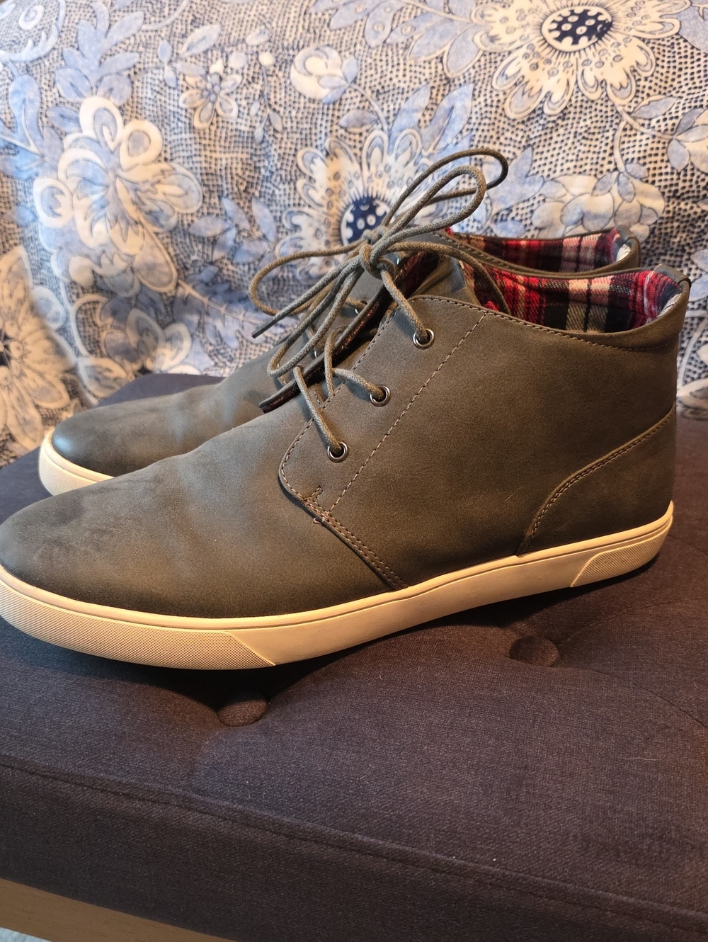 🇺🇲 Men's Flag and Anthem Ashton Mid-Top Sneakers in Medium Grey |size 12